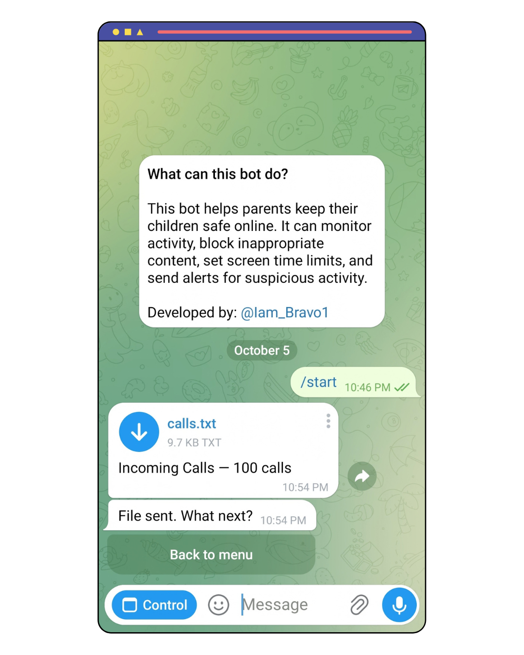 ParentControl calls interface